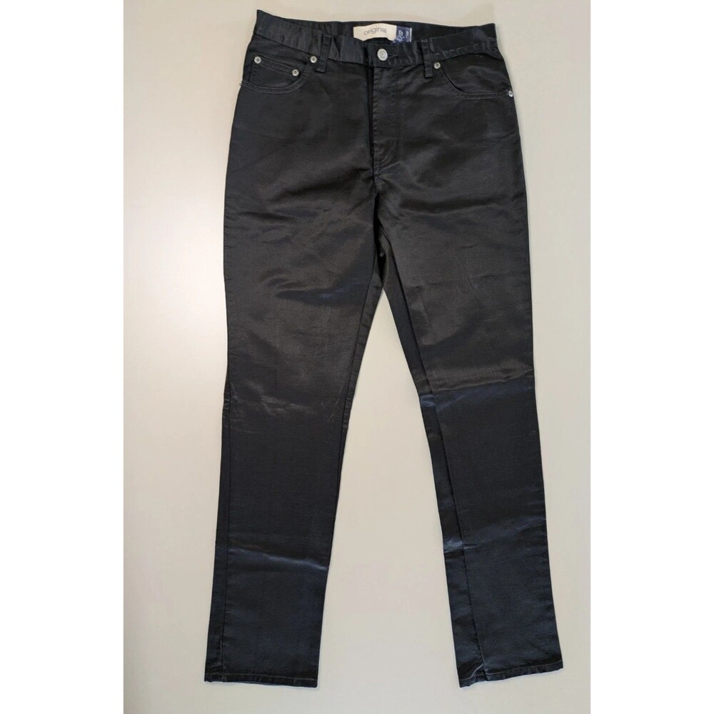 Vintage Gap Original Women’s Black Shiny Pants Size 4 Straight Leg Y2K 90s